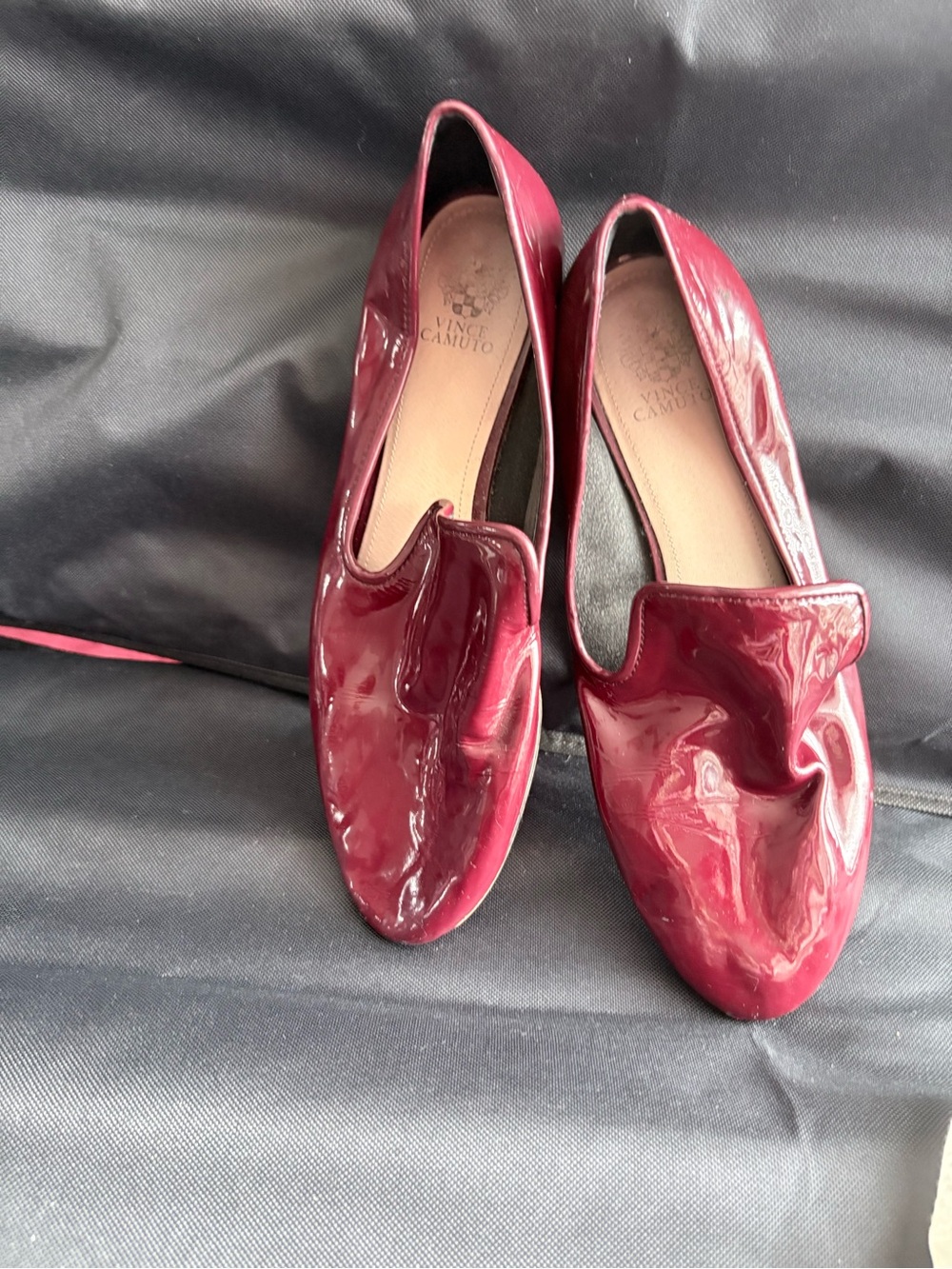 Vince Camuto Women's Patent Slip-On Loafer in Wine